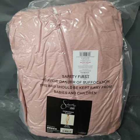 OHS ZIPPER HOODIE BLANKET IN PINK