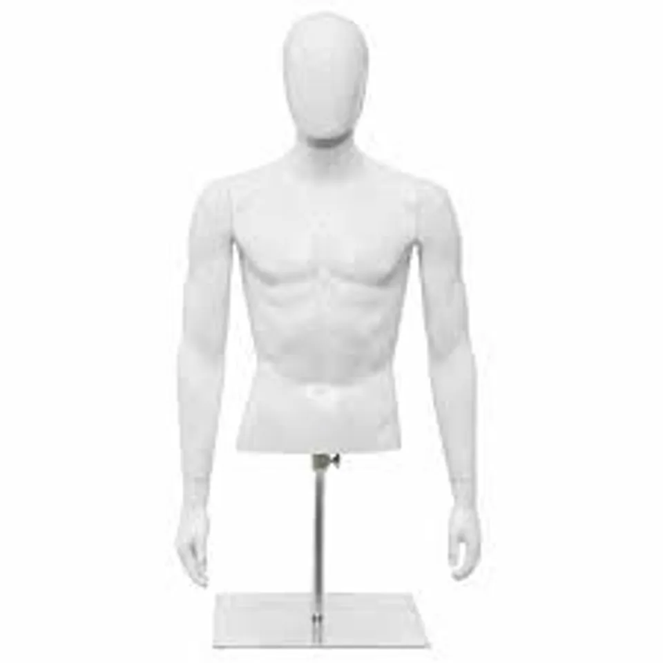 BOXED COSTWAY 123cm MALE MANNEQUIN HALF BODY MANIKIN WITH METAL BASE