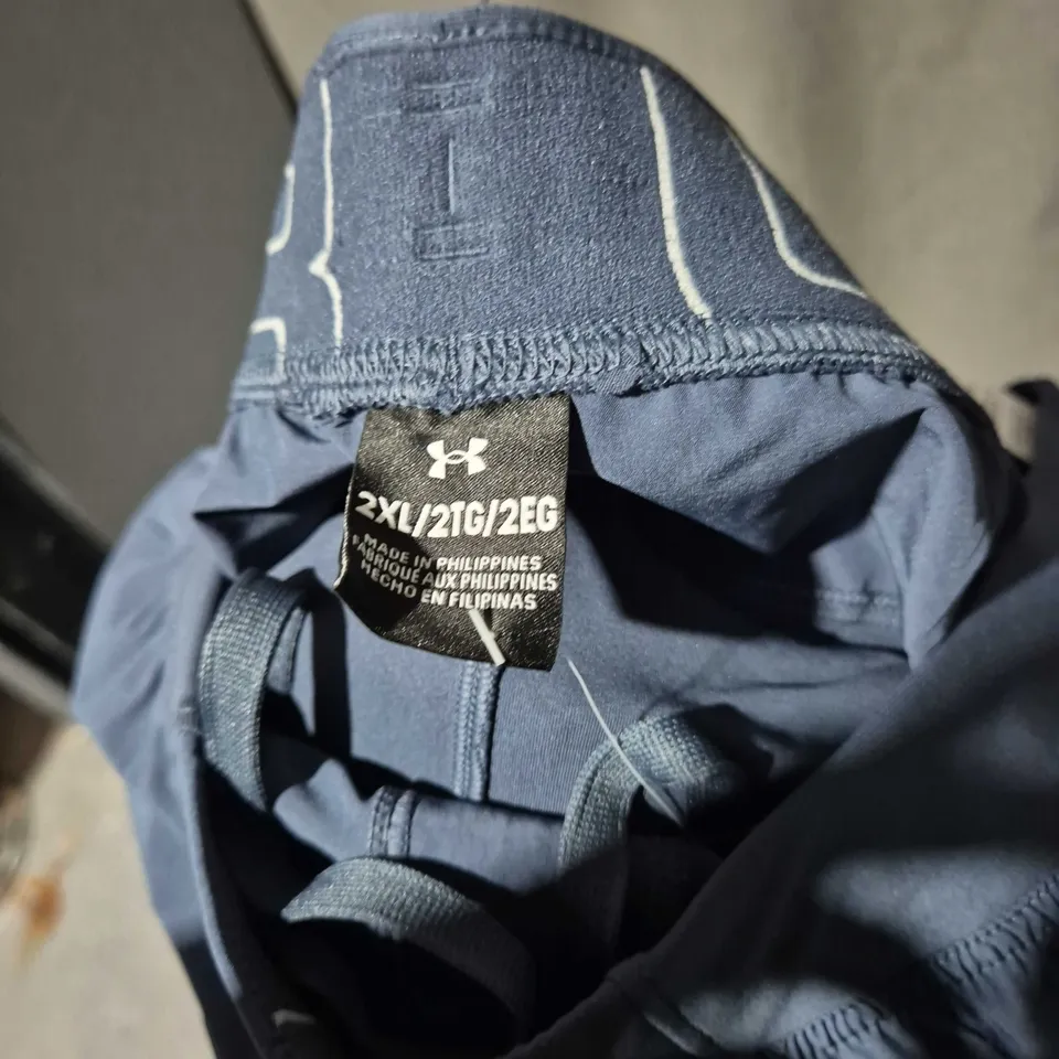 UNDER ARMOUR MEN'S HOODED JACKET AND PANTS  – TWO-TONE BLUE AND GREY, 2XL (US)