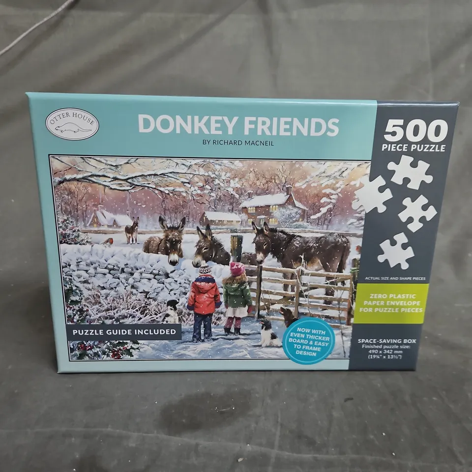 OTTER HOUSE DONKEY FRIENDS 500-PIECE PUZZLE BY RICHARD MACNEIL 