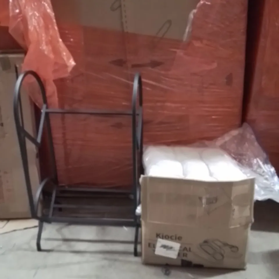 PALLET OF ASSORTED HOUSEHOLD GOODS AND PRODUCTS TO INCLUDE;DRINKS TROLLEY,PILLOWS,ELLIPTICAL TRAINER