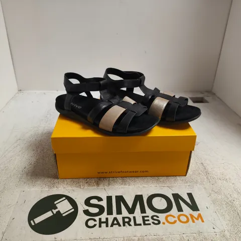 STRIVE PENELOPE SANDALS – BLACK, UK 7 (US 9)
