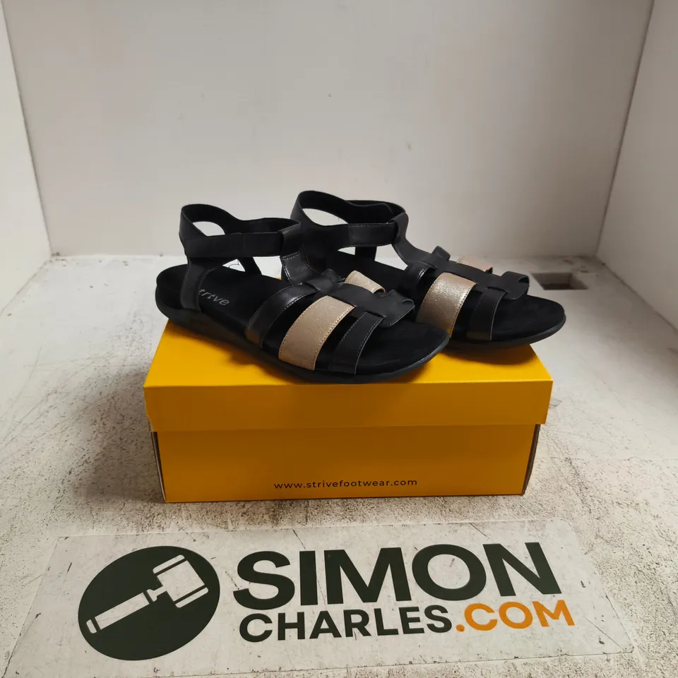 STRIVE PENELOPE SANDALS – BLACK, UK 7 (US 9)