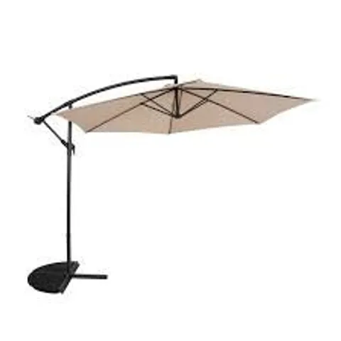 BOXED 3M HANGING GARDEN PARASOL - BEIGE (1 BOX)