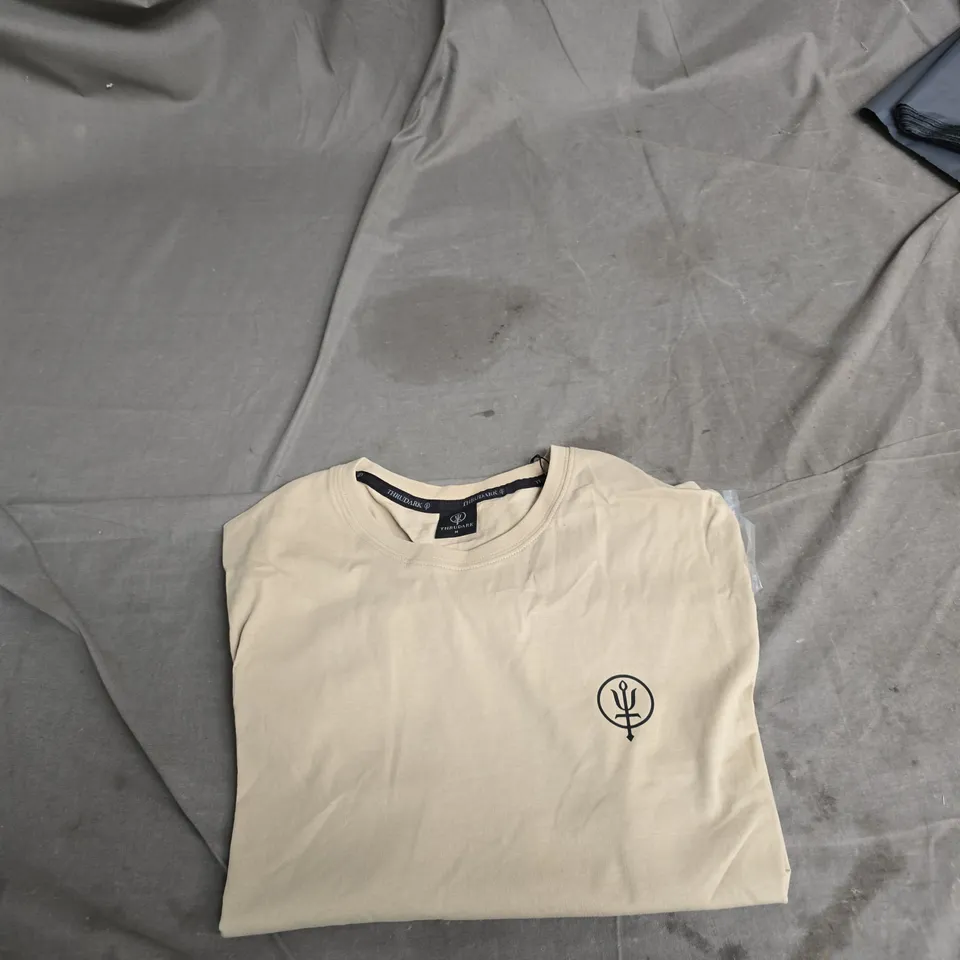THRUDARK BEIGE T-SHIRT WITH CHEST LOGO – SIZE M
