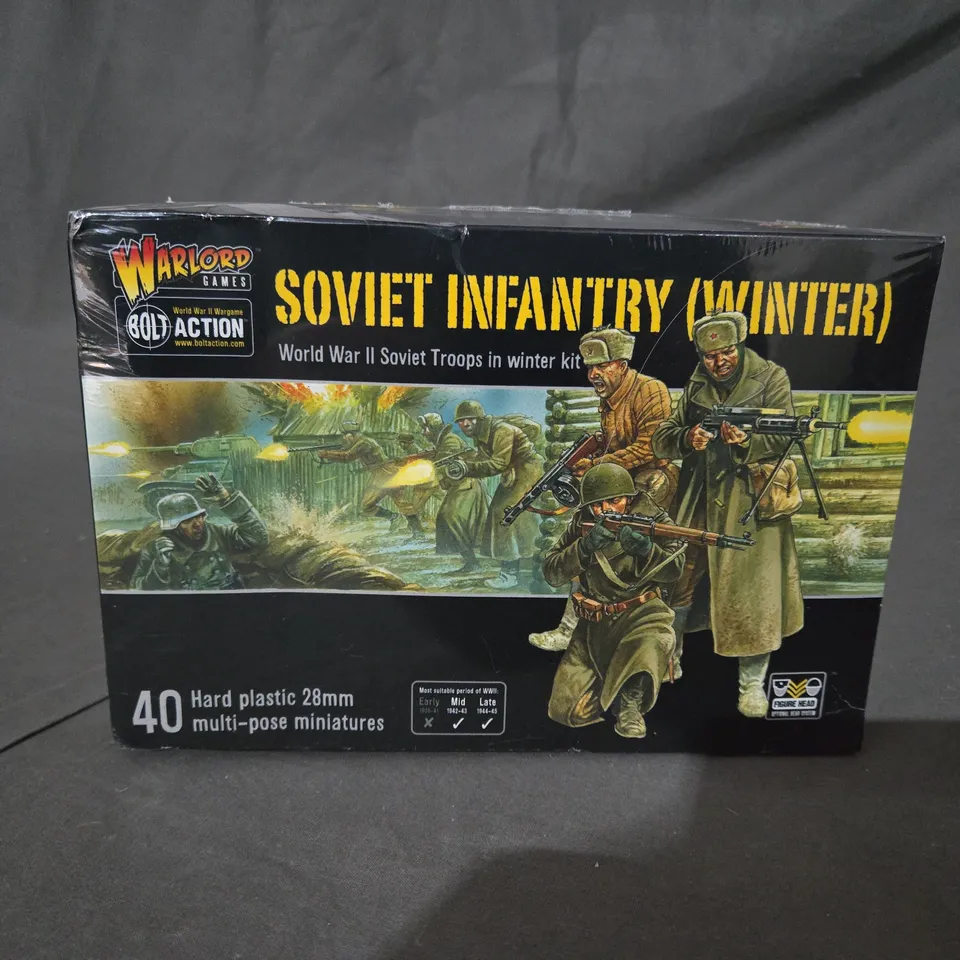 SEALED SOVIET INFANTRY (WINTER) - 40 HARD PLASTIC 28MM MULTI POSE MINIATURES