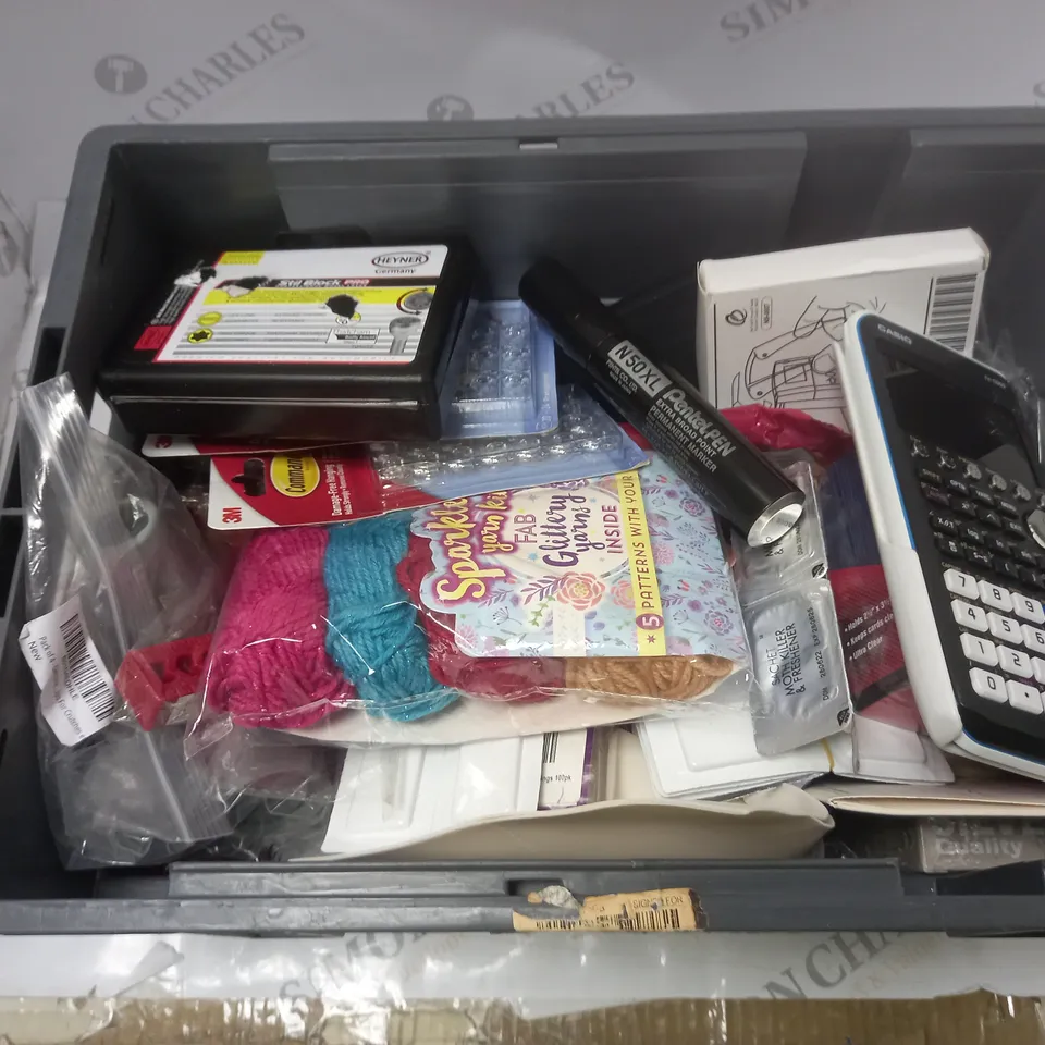 BOX OF APPROXIMATELY 20 ASSORTED HOUSEHOLD PRODUCTS, TO INCLUDE CASIO, HAYNER, PENTEL, ETC