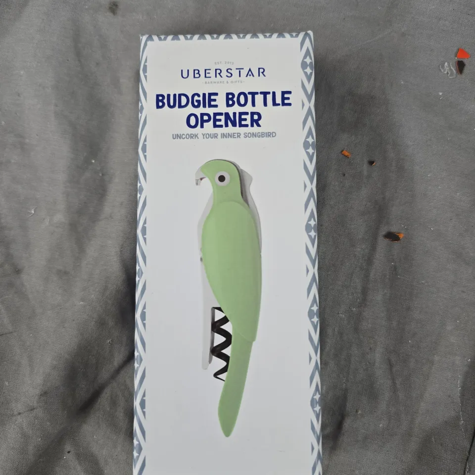 UBERSTAR BUDGIE BOTTLE OPENER – BOXED