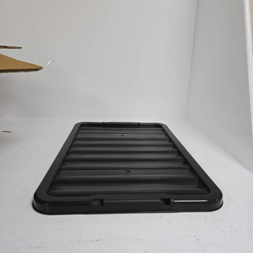 BLACK RIBBED PLASTIC TRAY LIDS– STORAGE/CABINET LID - BOX OF APPROXIMATELY 7 LIDS