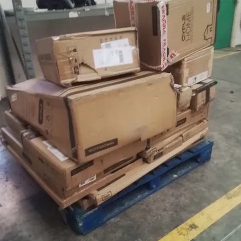 PALLET OF OYPLA FLATPACKED PRODUCTS AND ITEMS TO INCLUDE;WHEEL BARROW,SACK TRUCK,FIRE GUARD,POKER SET