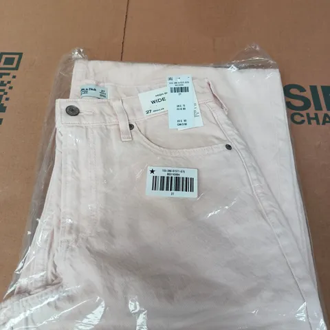 ABERCROMBIE AND FITCH LIGHT PINK HIGH-RISE WIDE-LEG JEANS – WOMEN'S, UK 8