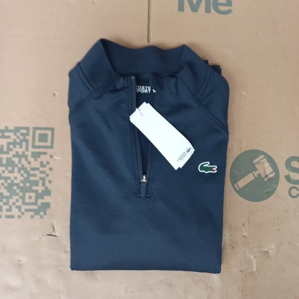 LACOSTE SPORT LONG SLEEVE 1/4 ZIP JACKET IN NAVY SIZE 5