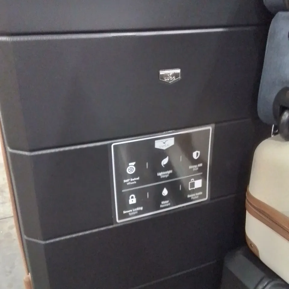 LUGG TRAVEL SUITCASE BLACK WITH BROWN 
