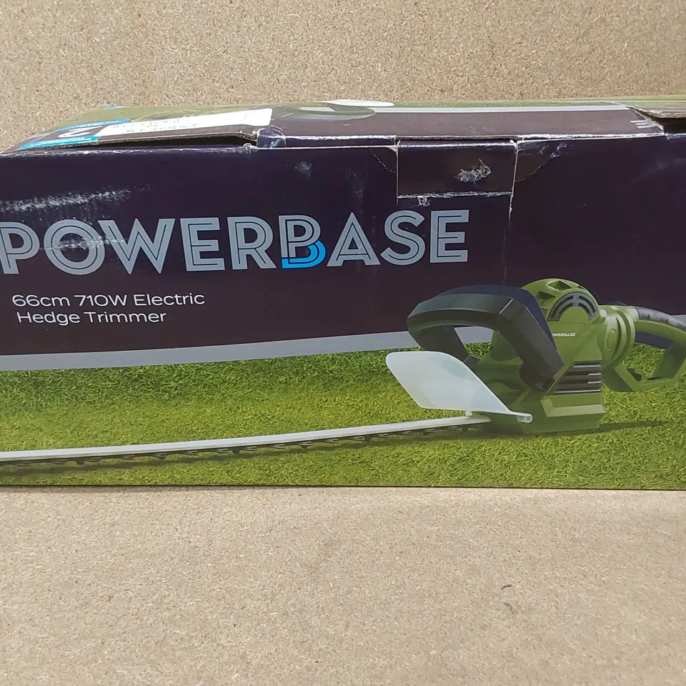 BOXED POWERBASE 66cm 710W ELECTRIC HEDGE TRIMMER 