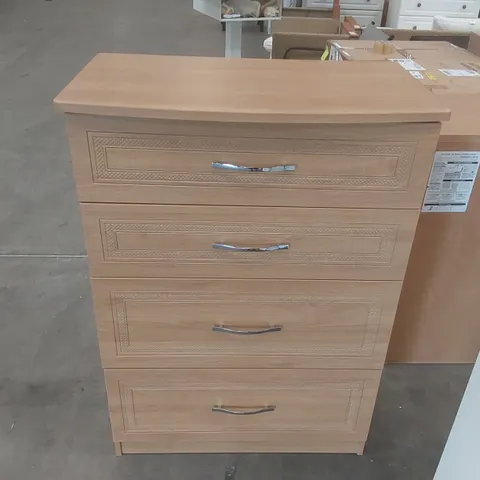 DORSET 4 DRAWER DEEP CHEST IN MODERN OAK (READY ASSEMBLED)