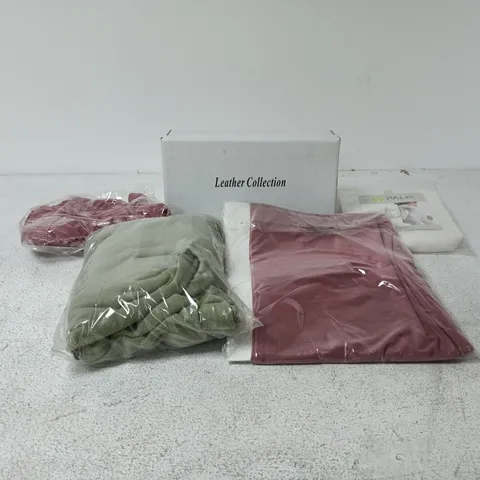 BOX OF APPROXIMATELY 25 ASSORTED CLOTHING ITEMS TO INCLUDE PALM UNDERWEAR, ANAMOR, LEATHER COLLECTION FOOTWEAR ETC