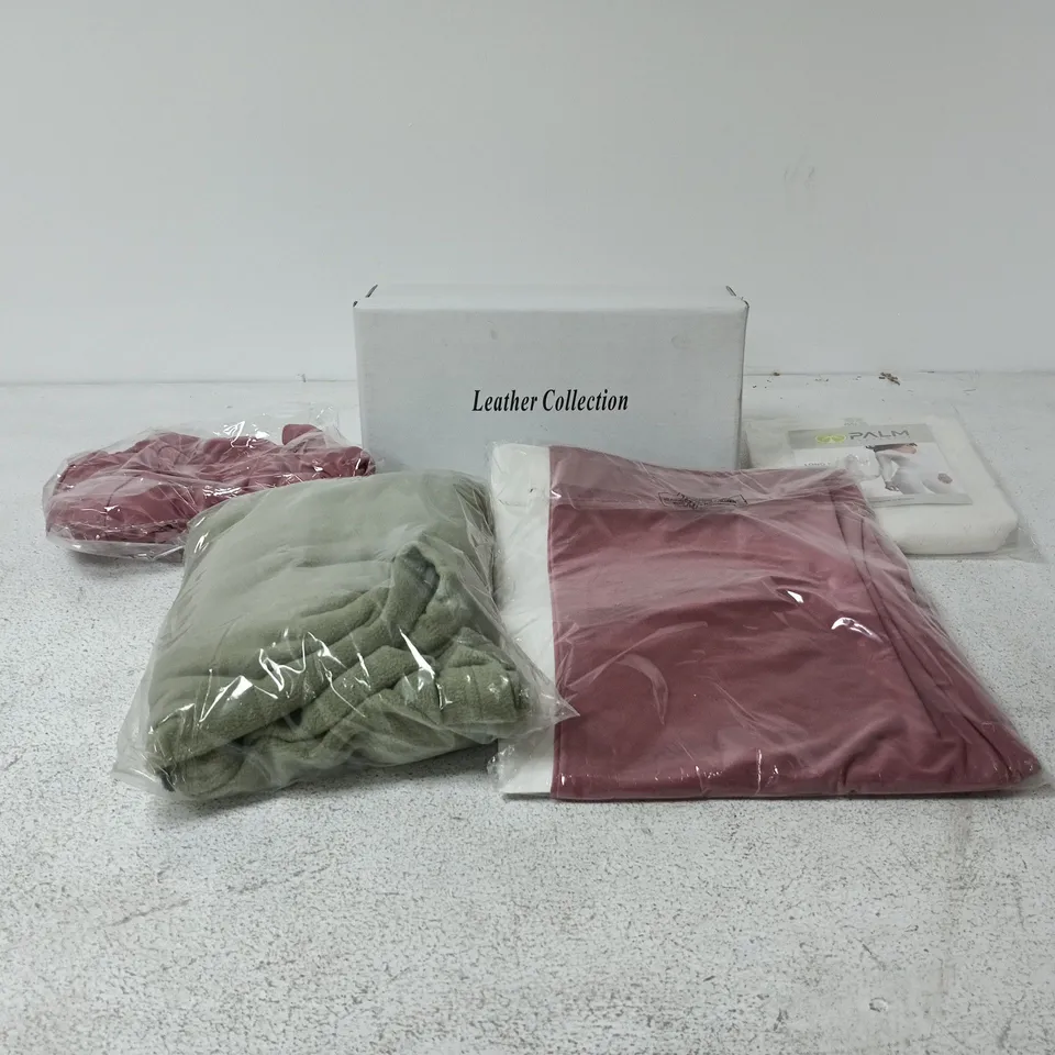 BOX OF APPROXIMATELY 25 ASSORTED CLOTHING ITEMS TO INCLUDE PALM UNDERWEAR, ANAMOR, LEATHER COLLECTION FOOTWEAR ETC