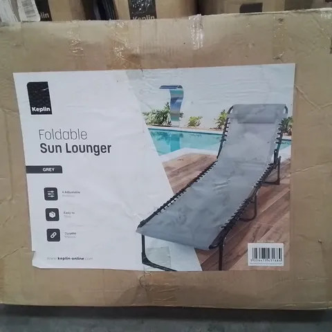BOXED KEPLIN FOLDABLE SUN LOUNGER -GREY-