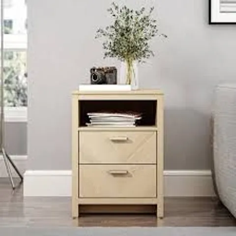 BOXED GALANO BONNY 2 DRAWER BEDSIDE WITH OPEN SHELF 