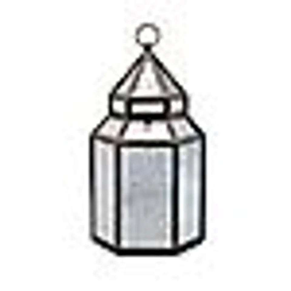 HOME STORIES MERCURY GLASS LARGE LANTERN WITH RICE LIGHTS