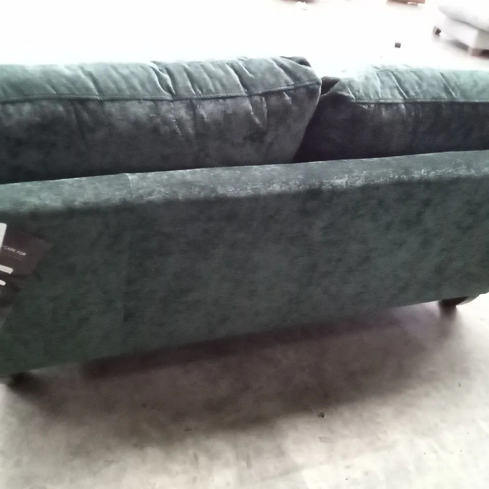 QUALITY THE LOUNGE CO DESIGNER 2 SEATER SOFA - DARK GREEN FABRIC 