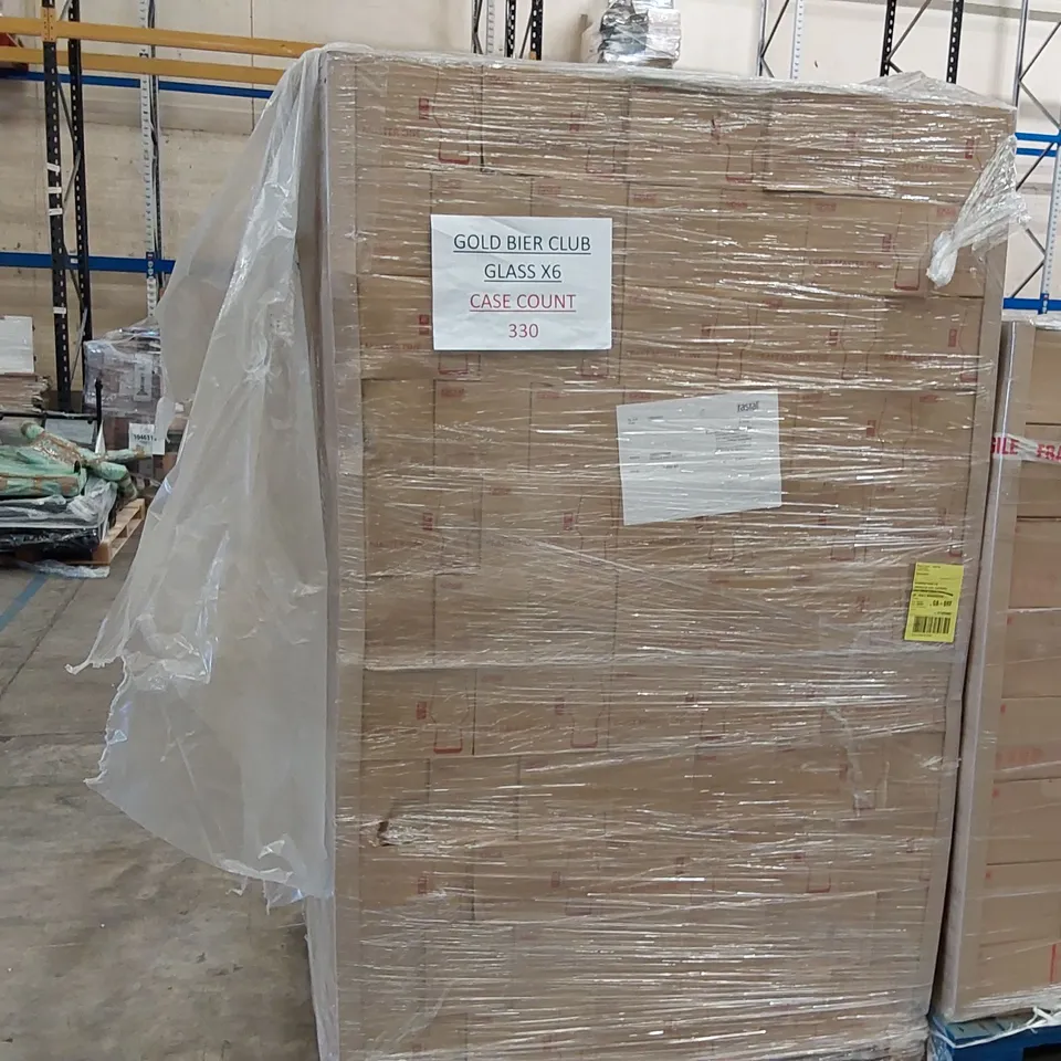 PALLET OF APPROXIMATELY 1980 BRAND NEW BOXED GOLD BIER CLUB CRAFT MASTER ONE 380ML BEER GLASSES