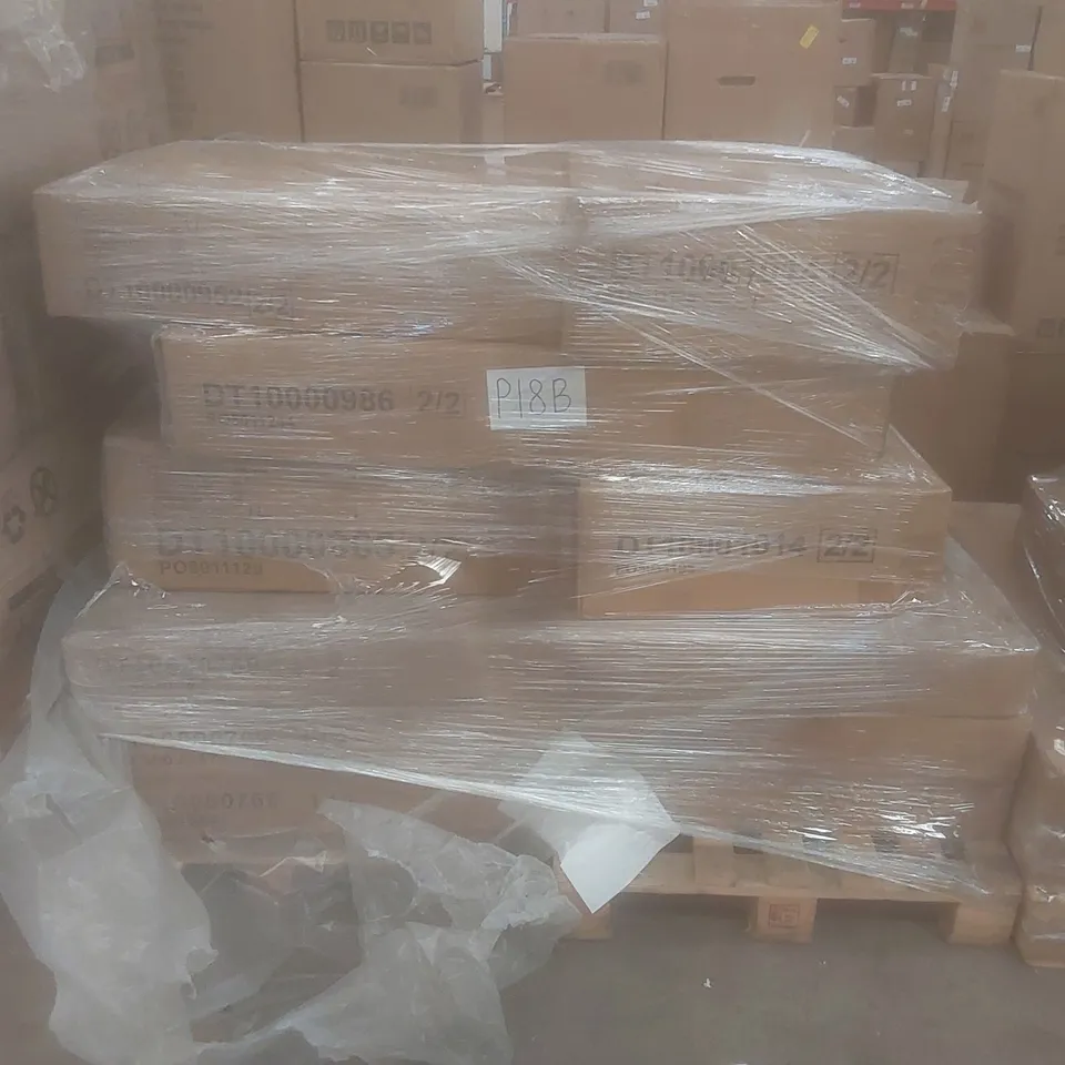 PALLET OF ASSORTED BRAND NEW AND INCOMPLETE DESIGNER FLATPACK FURNITURE PARTS