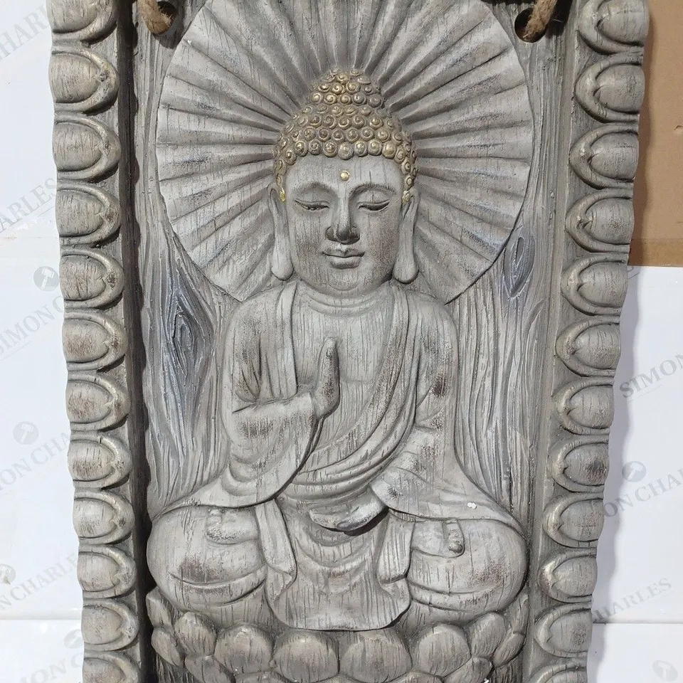 MY GARDEN STORIES HANGING BUDDHA WALL DECOR - GREY WITH GOLD 