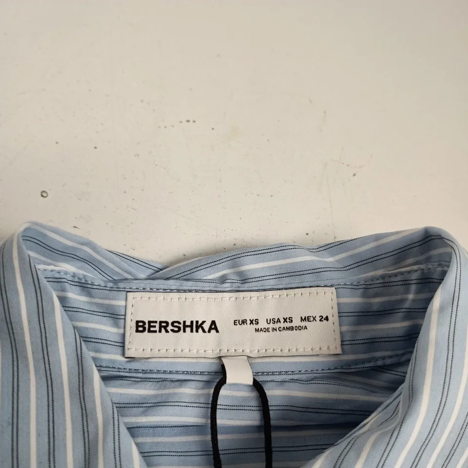 UK 6 BERSHKA WOMEN'S STRIPED BUTTON-DOWN SHIRT (EU XS)