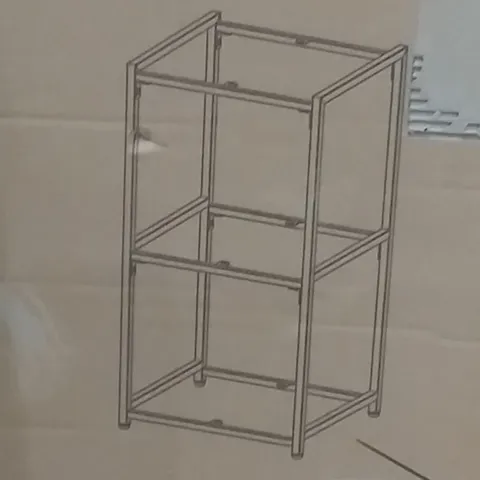 BOXED MODULAR 3 TIER SHELVING UNIT IN BLACK - H77 X W40 X D38CM