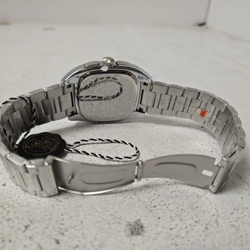 VICKERS ARMSTRONGS SILVER WATCH WITH BLUE FACE 