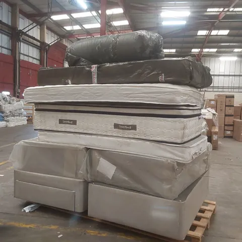 PALLET CONTAINING APPROXIMATELY 4x DIVAN BASE PARTS, 6x MATTRESSES