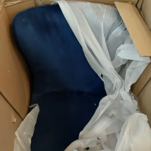 BOXED ROCCO DINING CHAIR IN BLUE VELVET (1 BOX)