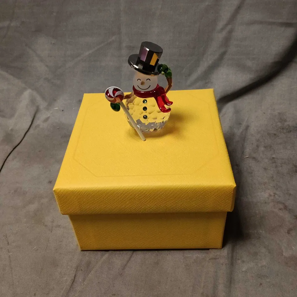 SWAROVSKI DULCIS SNOWMAN CRYSTAL FIGURINE WITH ORIGINAL BOXES