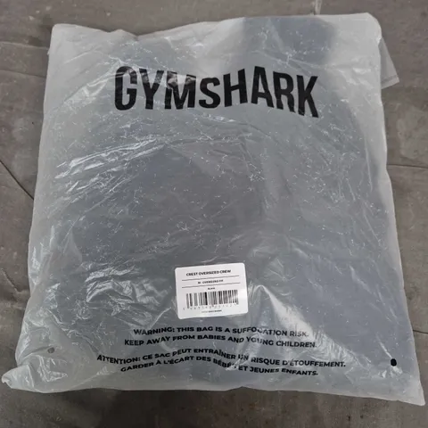 BAGGED GYMSHARK CREST OVERSIZED CREW IN BLACK - MEDIUM