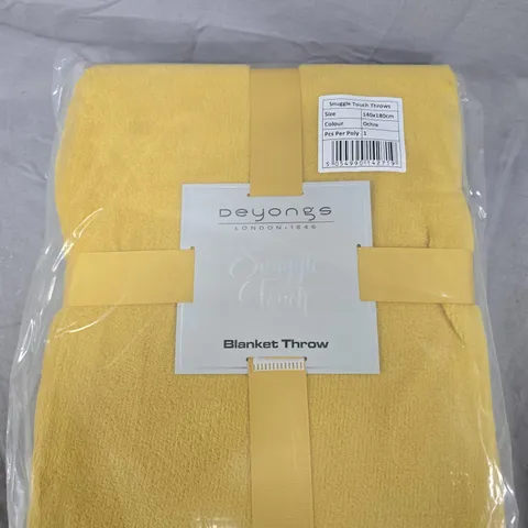 DEYONGS SNUGGLE TOUCH THROW BLANKET – OCHRE, 140 × 180 CM
