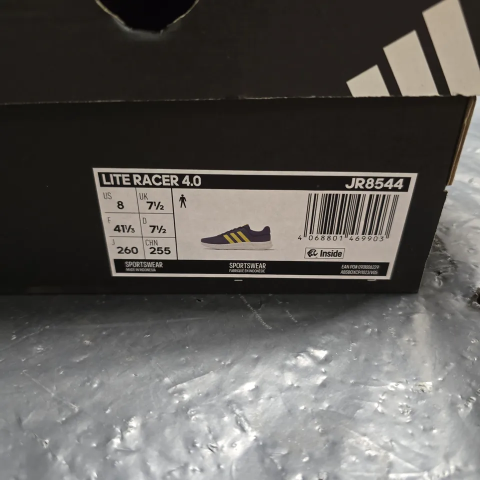 ADIDAS LITE RACER 4.0 JUNIOR SNEAKERS – BLUE/YELLOW (JR8544)