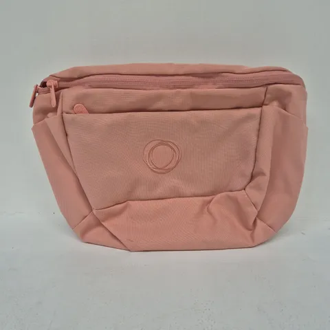 BUOABO PINK FABRIC COSMETIC BAG WITH ZIP CLOSURE