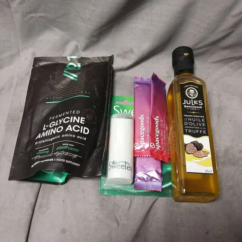 APPROXIMATELY 10 ASSORTED FOOD ITEMS TO INCLUDE - SWEETEX, SPACEGOODS AND AMINO ACID