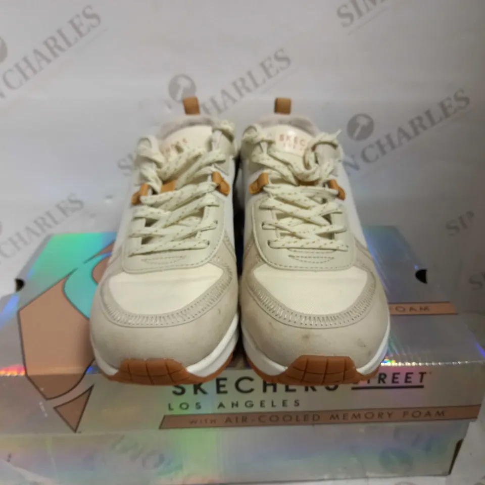 SKECHERS UNO TRAINERS OFF WHITE UK SIZE 4.5