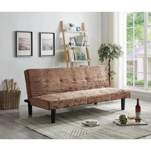 BOXED DIAMONDVILLE 3 SEATER CLIC CLAC SOFA BED - GOLD (1 BOX)