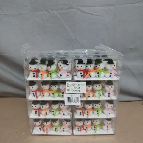 LOT OF APPROXIMATELY 24 BOXES OF GISELA GRAHAM SNOWMEN ASSORTED COLOURS 4 PER BOX