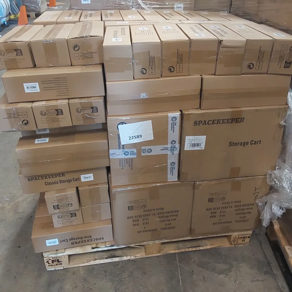 PALLET CONTAINING LARGE QUANTITY OF BRAND NEW 3/4 TIER STORAGE CARTS
