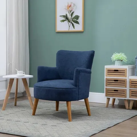 BOXED KEIRA ACCENT CHAIR - MIDNIGHT BLUE