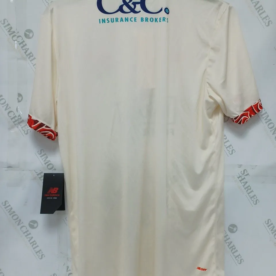SIGNED NEW BALANCE LC24 COUNTY CRICKET TOP IN IVORY - LARGE