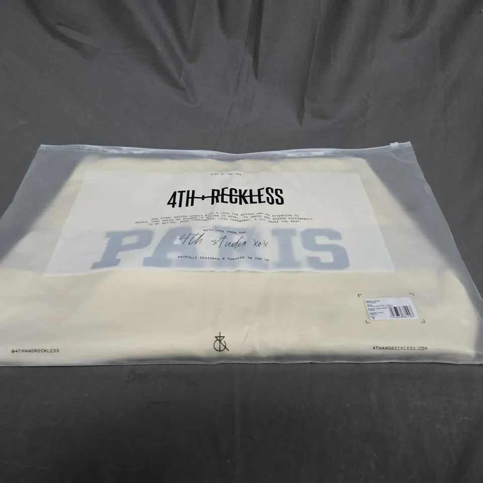 BAGGED 4TH RECKLESS SLOGAN KNITTED JUMPER SIZE M