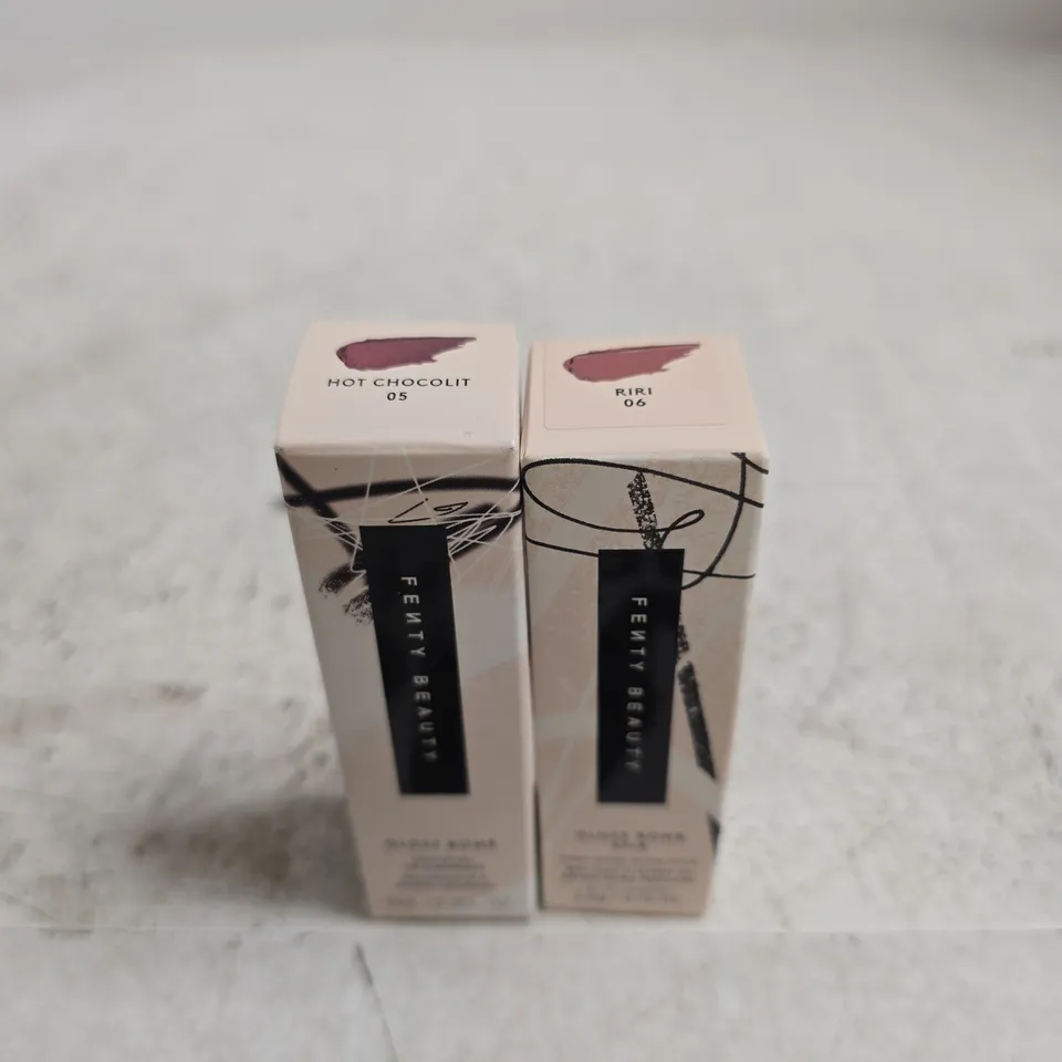 FENTY BEAUTY LIP COLOUR – 2 BOXED SHADES (HOT CHOCOLATE 05, RIRI 06)