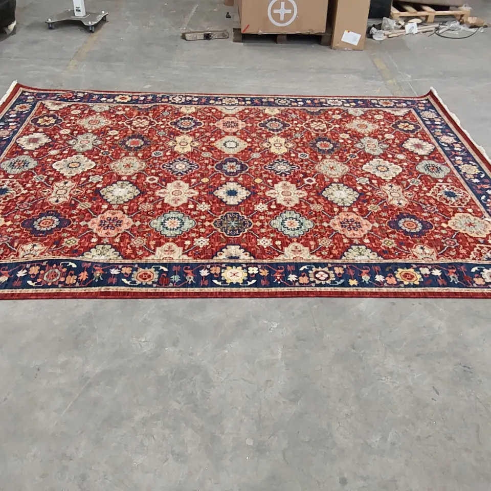 MAPLETOWN TUFFED RUG IN RED/BLUE/CREAM  - 240 x 340CM
