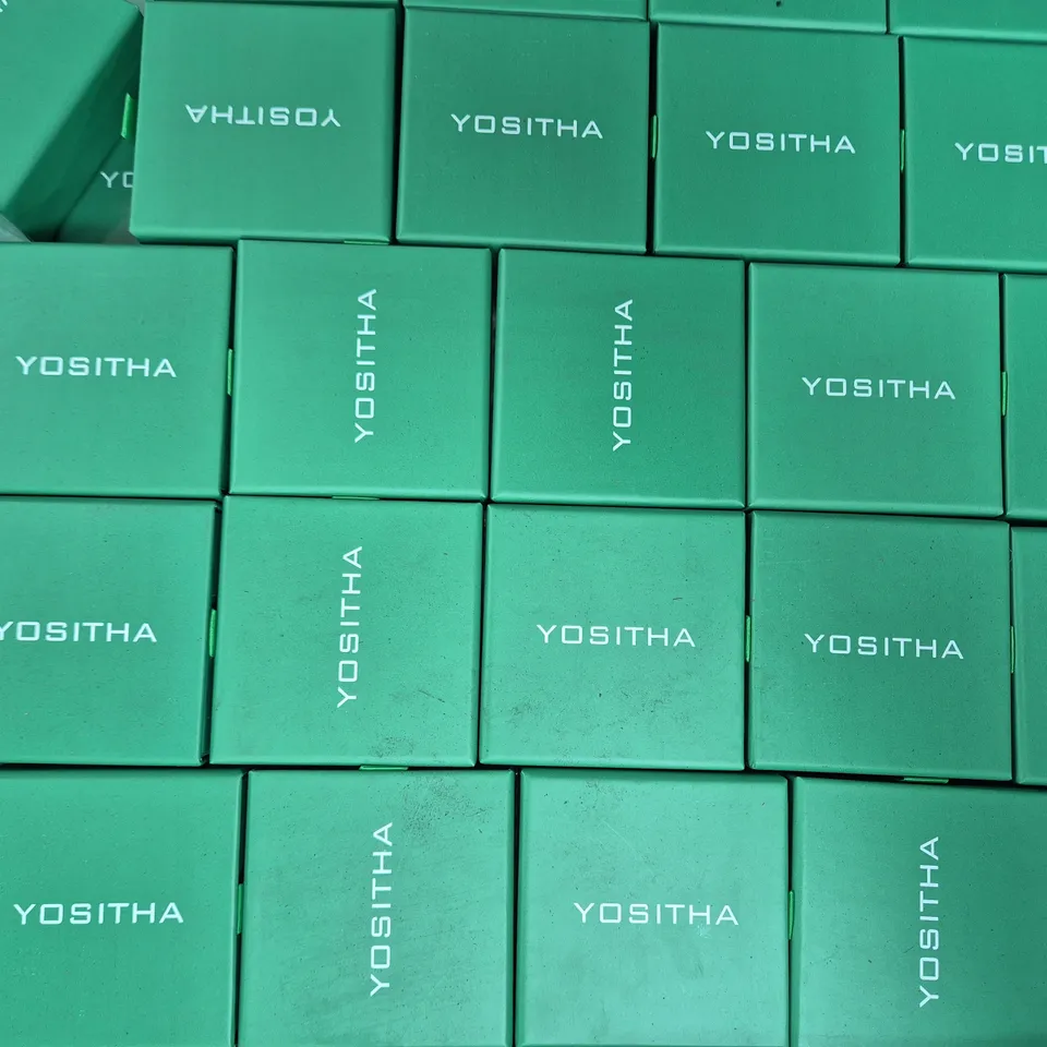 BOX OF APPROXIMATELY 100 YOSITHA JEWELLERY CASES IN GREEN