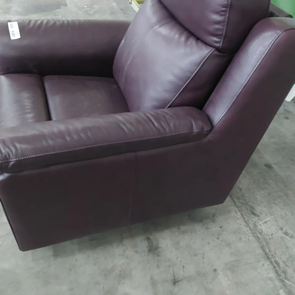 DESIGNER POWER RECLINING EASY CHAIR OX BLOOD LEATHER 